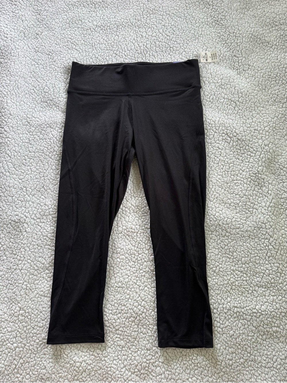 NWT PINK Victoria's Secret Black Crop Leggings with Wide Waistband
